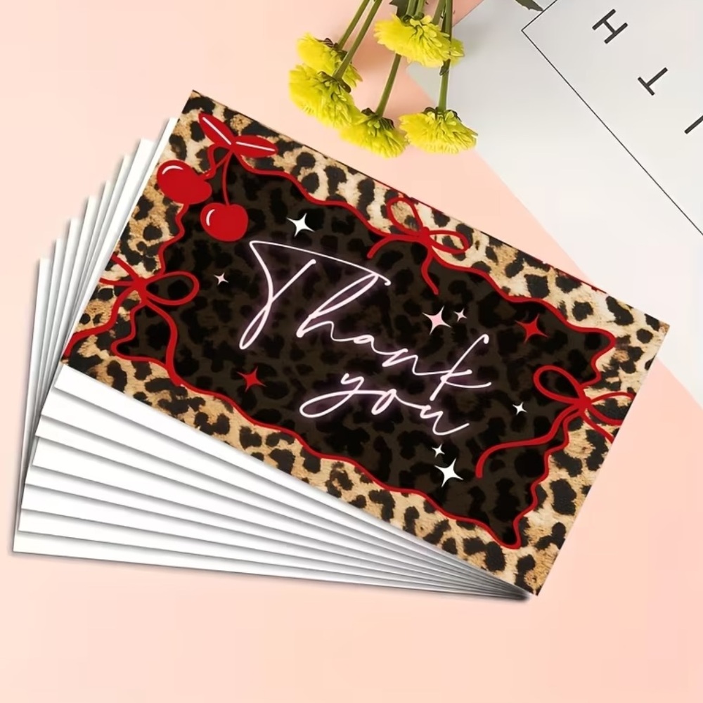 Leopard Print Thank You Cards, 20 cards, NEW